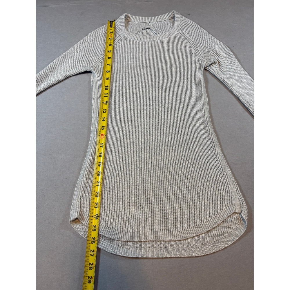Lululemon Cabin Yogi Long Sleeve Sweater Heathered Light Grey Cashmere Blend - Picture 4 of 11